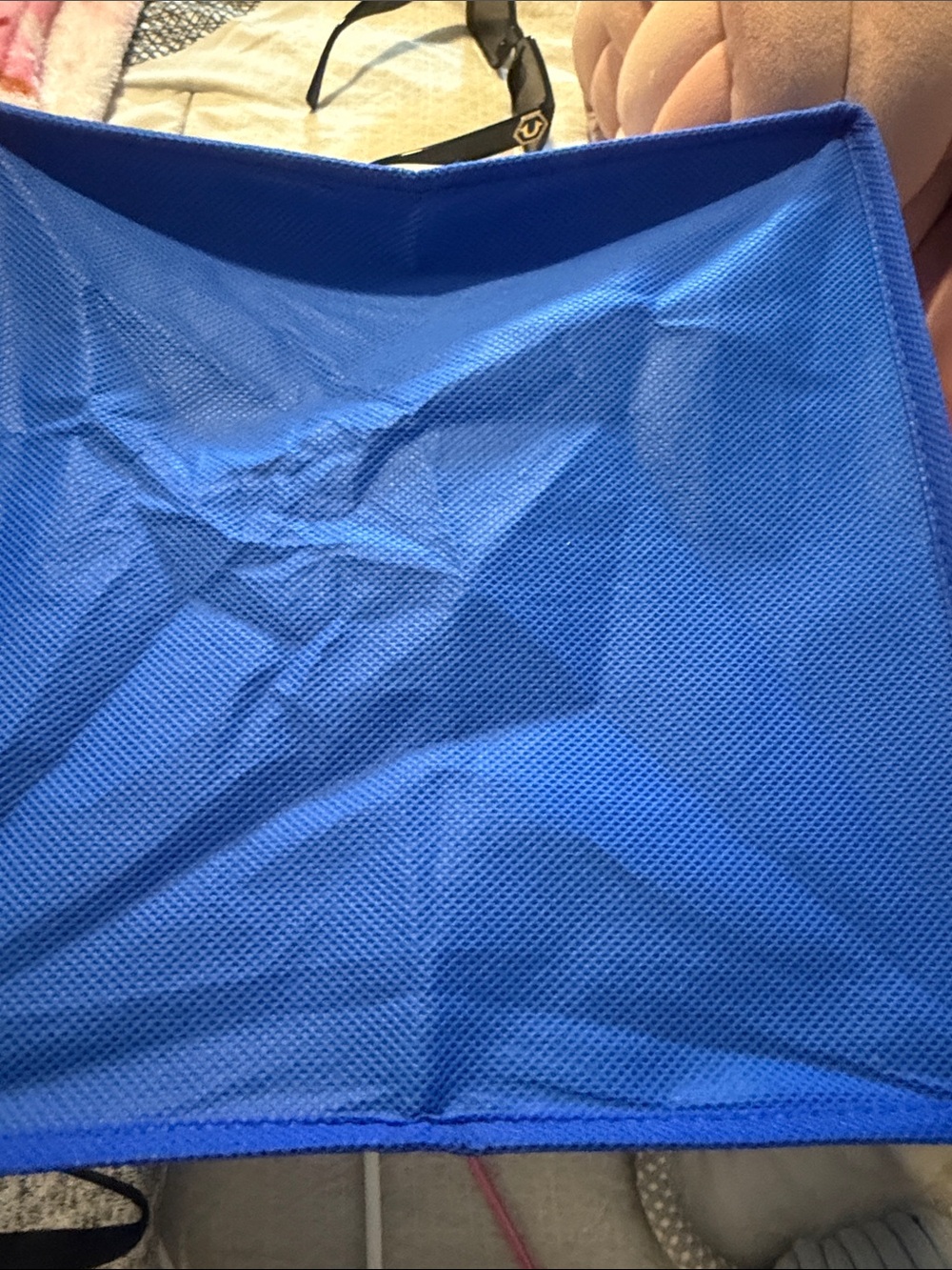 Blue Fabric Storage Bin with Metal Grommet - Picture 4 of 4